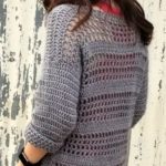 What do I wear under a long sleeve, oversized, gray crochet sweater?