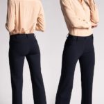 What style of pants flatter large hips?