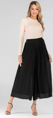 What can I wear with pleated culottes?