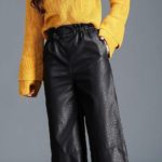 How can I style leather like wide leg pants?