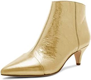 What shoes can I wear with a fitted gold shimmery dress for NYE?