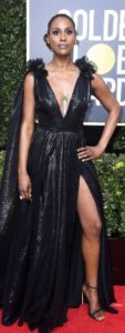 Fashions in black dominated The Golden Globe Awards