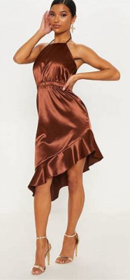 Can I wear a satin halter style dress to a July wedding?