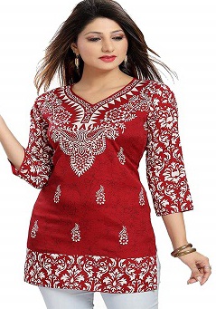 red kurta top