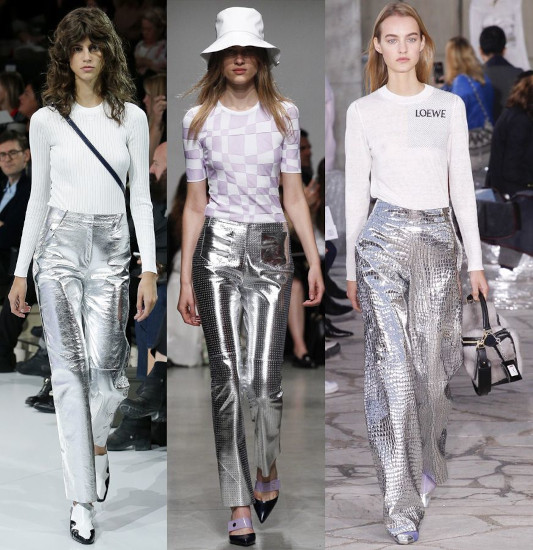 What color top & shoes can I wear with metallic pants?