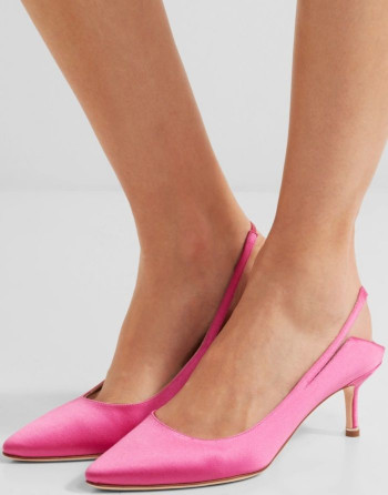 Can you suggest a designer short heel closed toe shoe?