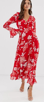 What accessories go with a red floral dress?
