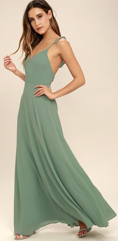 a sage green dress ...