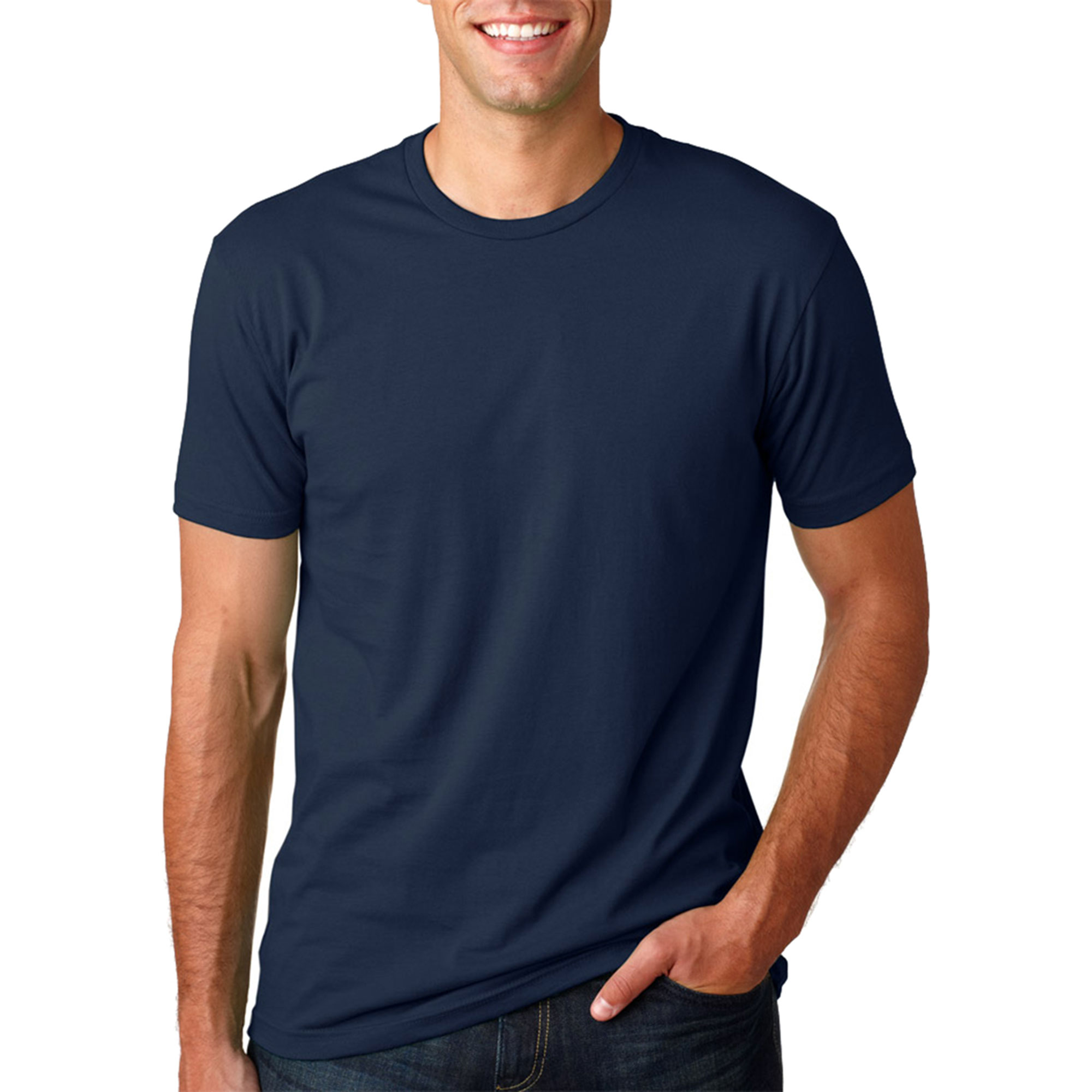 What color "t" shirt and shirt go with blue pants?