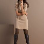 What color tights & boots would look good with a short sweater dress?