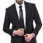 ar a light chocolate brown or charcoal gray suit to formal wedding?